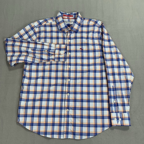 Tommy Bahama Siesta Key Plaid Stretch Button Down Shirt Mens M - Picture 2 of 10